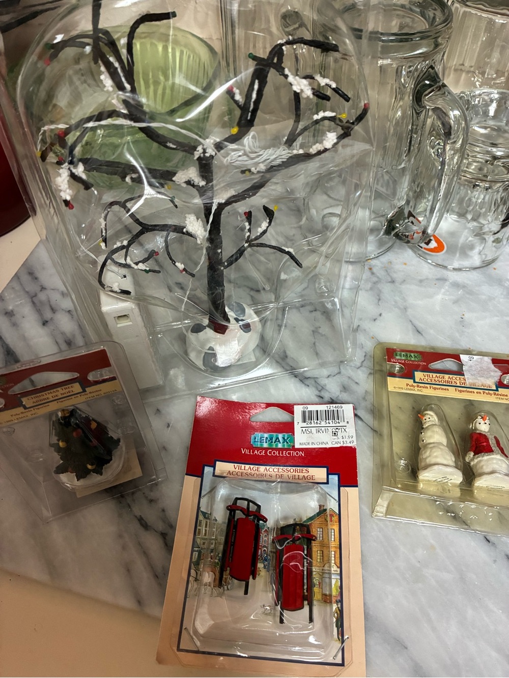 Lemax Village Collection Red Sled, Tree accessories